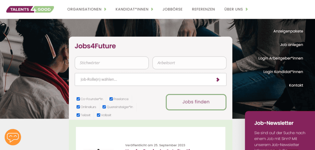 Screenshot Jobs4Future